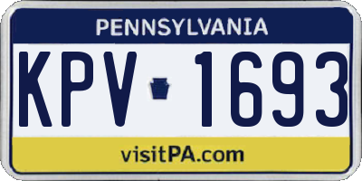 PA license plate KPV1693