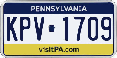 PA license plate KPV1709
