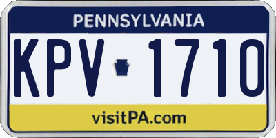 PA license plate KPV1710