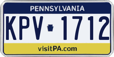 PA license plate KPV1712