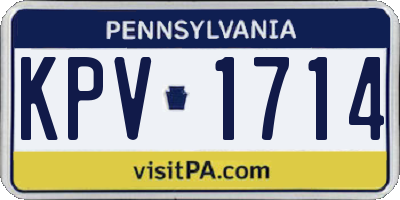 PA license plate KPV1714