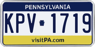 PA license plate KPV1719