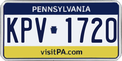 PA license plate KPV1720