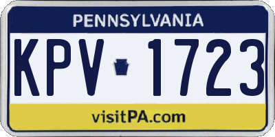 PA license plate KPV1723