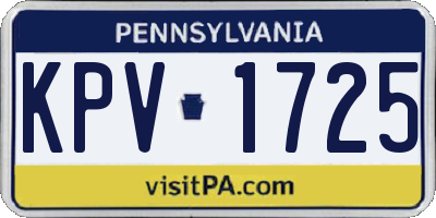 PA license plate KPV1725