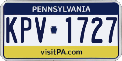 PA license plate KPV1727