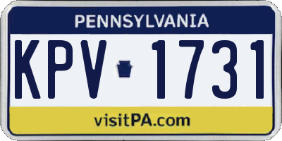 PA license plate KPV1731