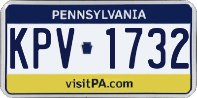PA license plate KPV1732