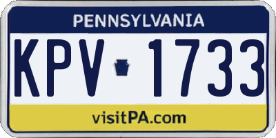 PA license plate KPV1733