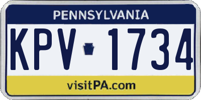 PA license plate KPV1734