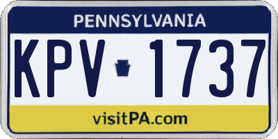 PA license plate KPV1737