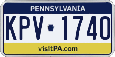 PA license plate KPV1740