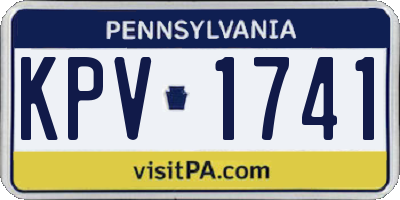 PA license plate KPV1741