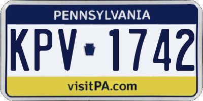 PA license plate KPV1742