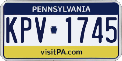 PA license plate KPV1745