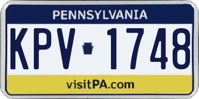 PA license plate KPV1748
