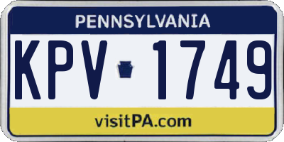 PA license plate KPV1749