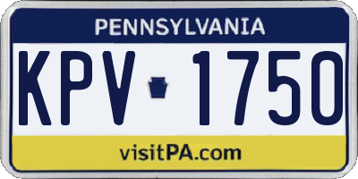 PA license plate KPV1750