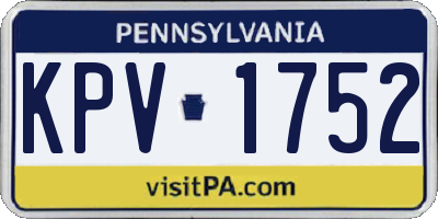PA license plate KPV1752