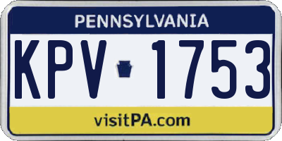 PA license plate KPV1753