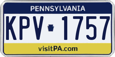 PA license plate KPV1757