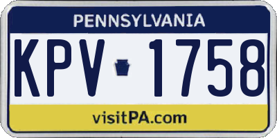 PA license plate KPV1758