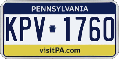 PA license plate KPV1760