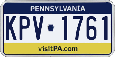 PA license plate KPV1761