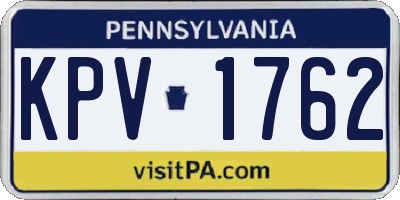 PA license plate KPV1762
