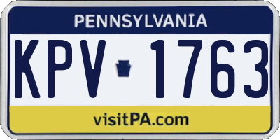 PA license plate KPV1763