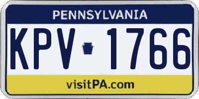 PA license plate KPV1766