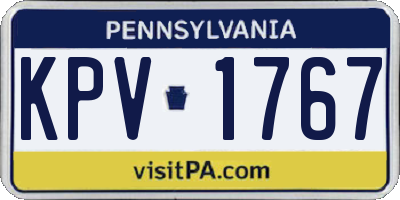 PA license plate KPV1767