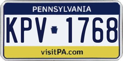 PA license plate KPV1768