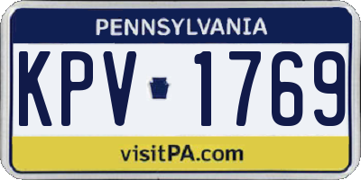 PA license plate KPV1769