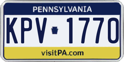 PA license plate KPV1770