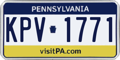 PA license plate KPV1771