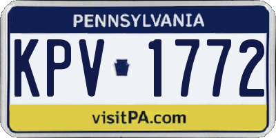 PA license plate KPV1772