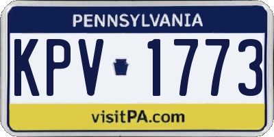 PA license plate KPV1773