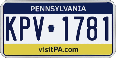 PA license plate KPV1781