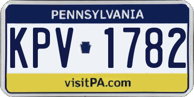 PA license plate KPV1782