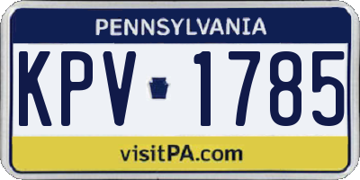 PA license plate KPV1785