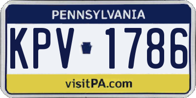 PA license plate KPV1786