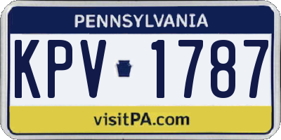 PA license plate KPV1787