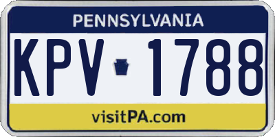 PA license plate KPV1788
