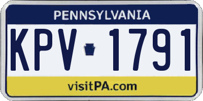 PA license plate KPV1791