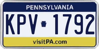 PA license plate KPV1792