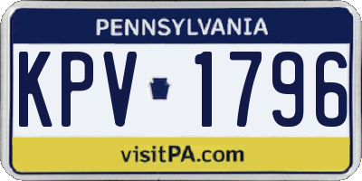 PA license plate KPV1796