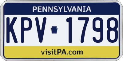 PA license plate KPV1798