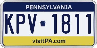 PA license plate KPV1811