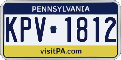 PA license plate KPV1812